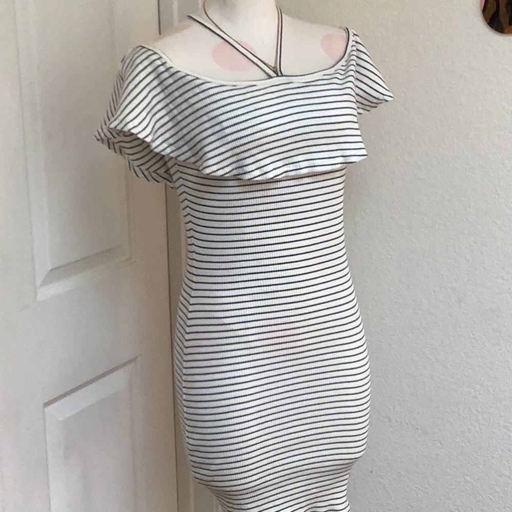 Striped Off-Shoulder Dress